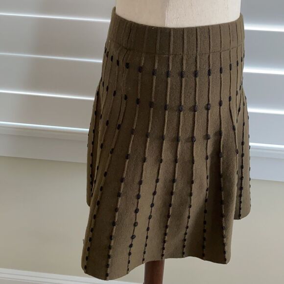 Sz S Zara Basics sweater skirt hunter green and black - Picture 3 of 8